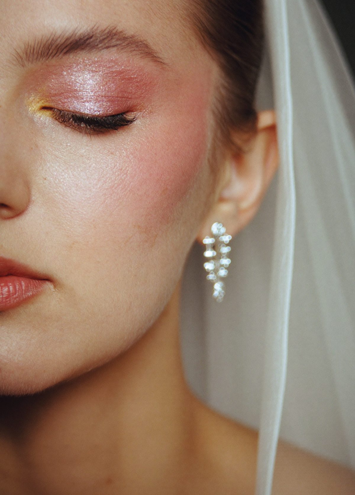 Bridal eye makeup detail
