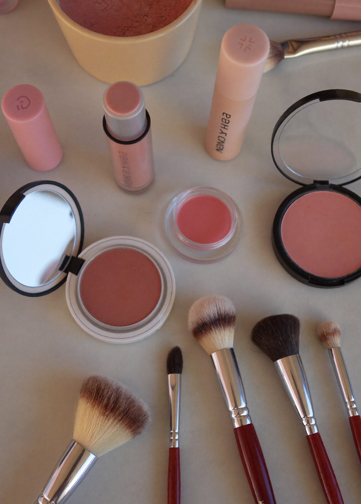 Makeup artist tools flatlay