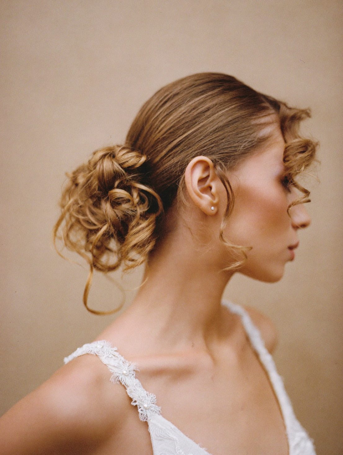 Bridal hair updo styling